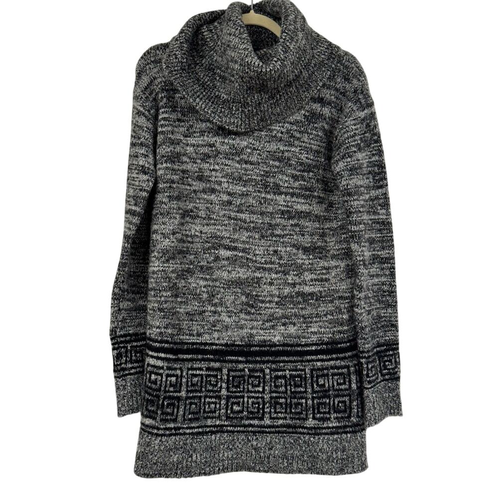 Long Tall Sally Grey Oversized Turtleneck Sweater Dress Womens XS Cowl Neck Gray